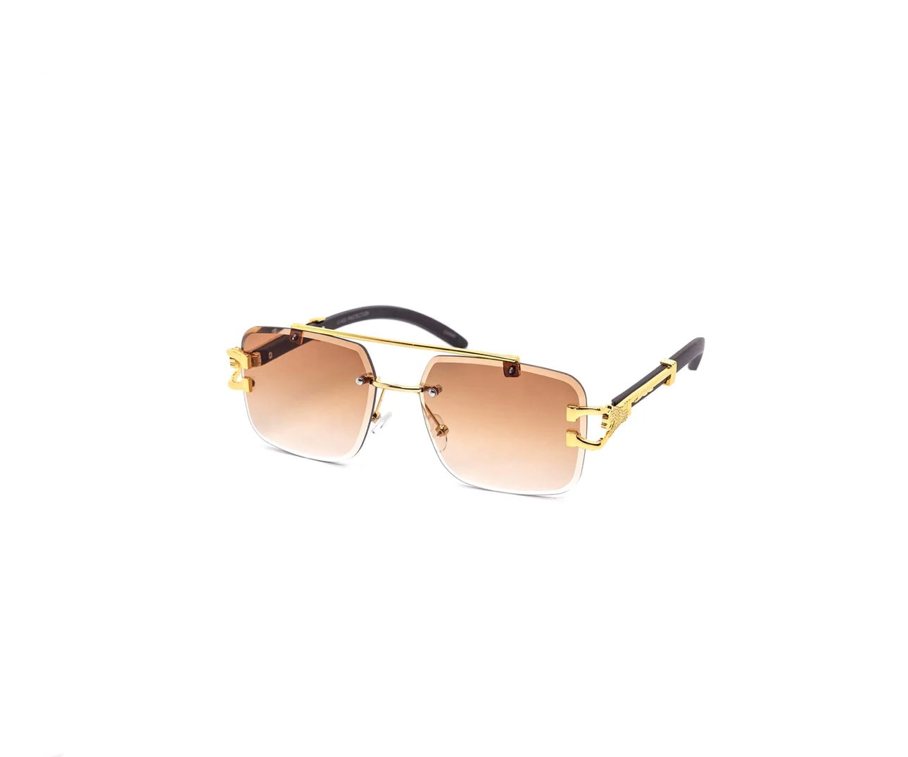 Rimless Gradient Miter-Cut Aviator