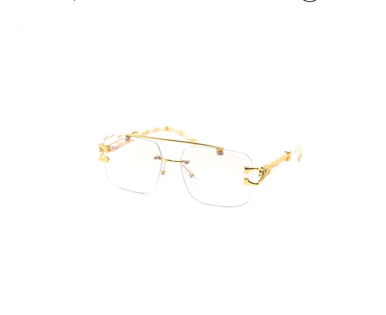 Rimless Gradient Miter-Cut Aviator